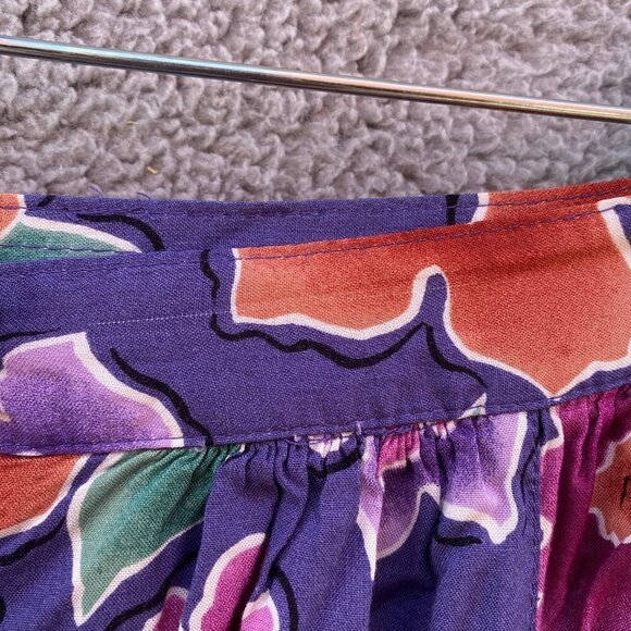 Vintage Young Edwardian Purple Floral Circle Maxi Skirt - Picture 10 of 13